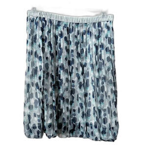 Ports Womens Silk Polka Dot Bubble Skirt Sz Medium Blue Gray Tulip